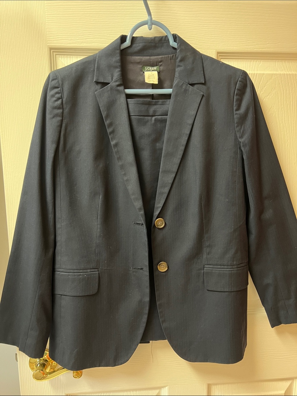 J. Crew Black Blazer with Green Label Detail